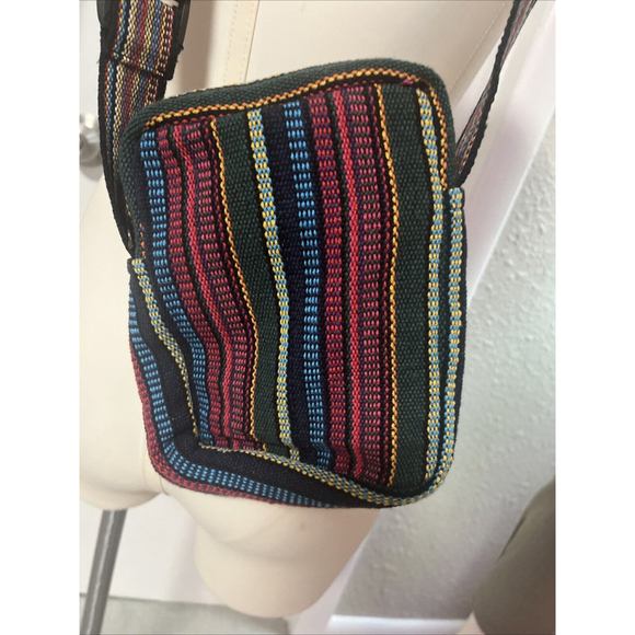 NWT Pink We Men’s Purse By Windhorse Hemp Fabric Zips Close Adjustable Strap - Picture 7 of 7